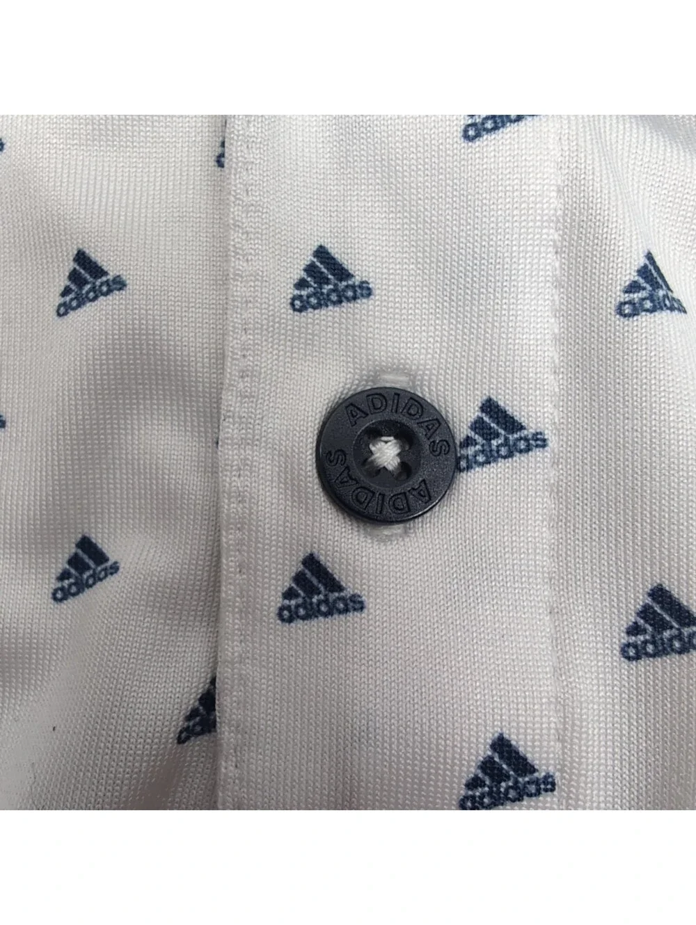 Adidas Golf Shirt Mens Medium M White Ultimate365 Triangle Logo Polo Short Sleev